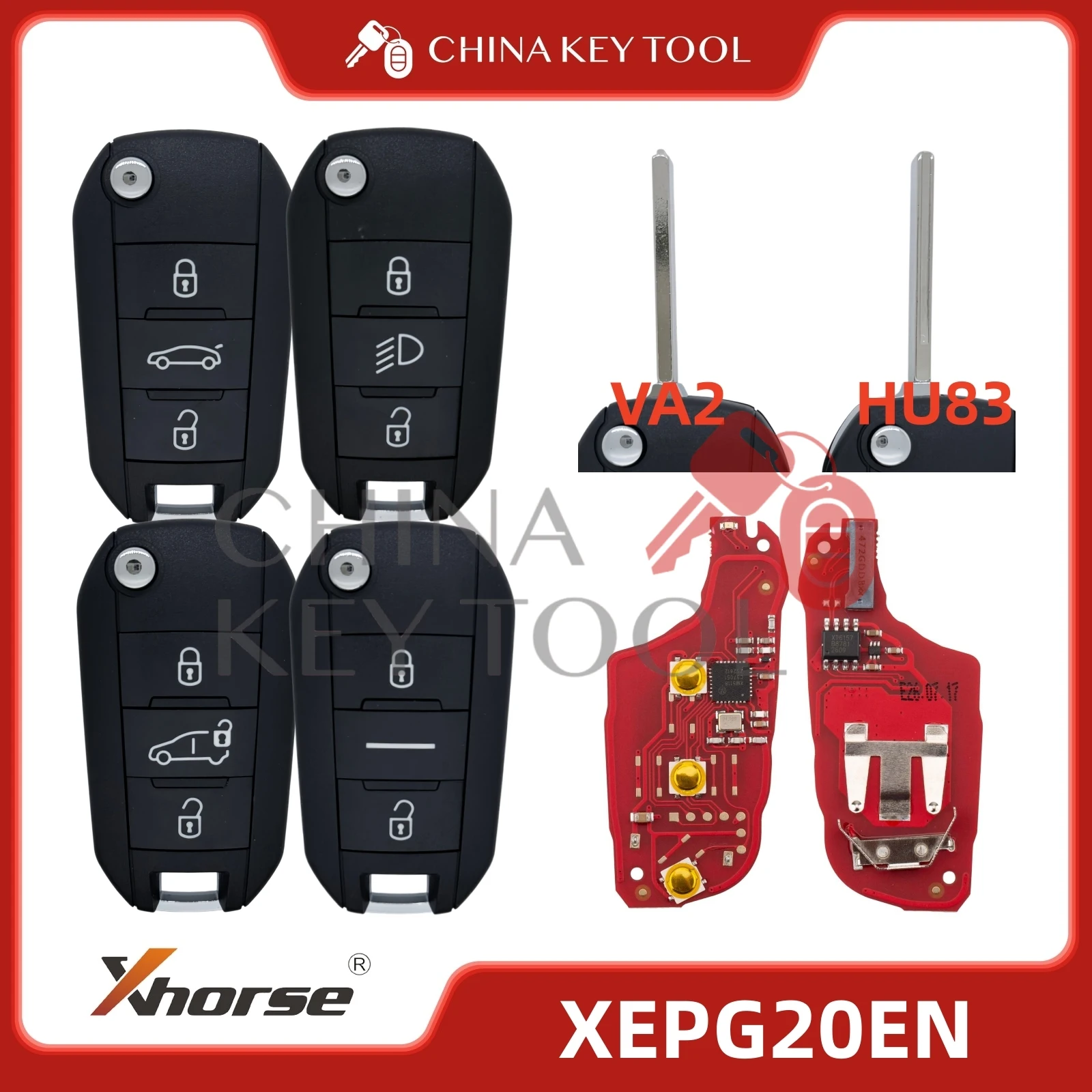 Xhorse XEPG20EN Super Fernbedienungen PCB mit XT57B Super Chip mit Schale für Peugeot Citroen – Detail 3