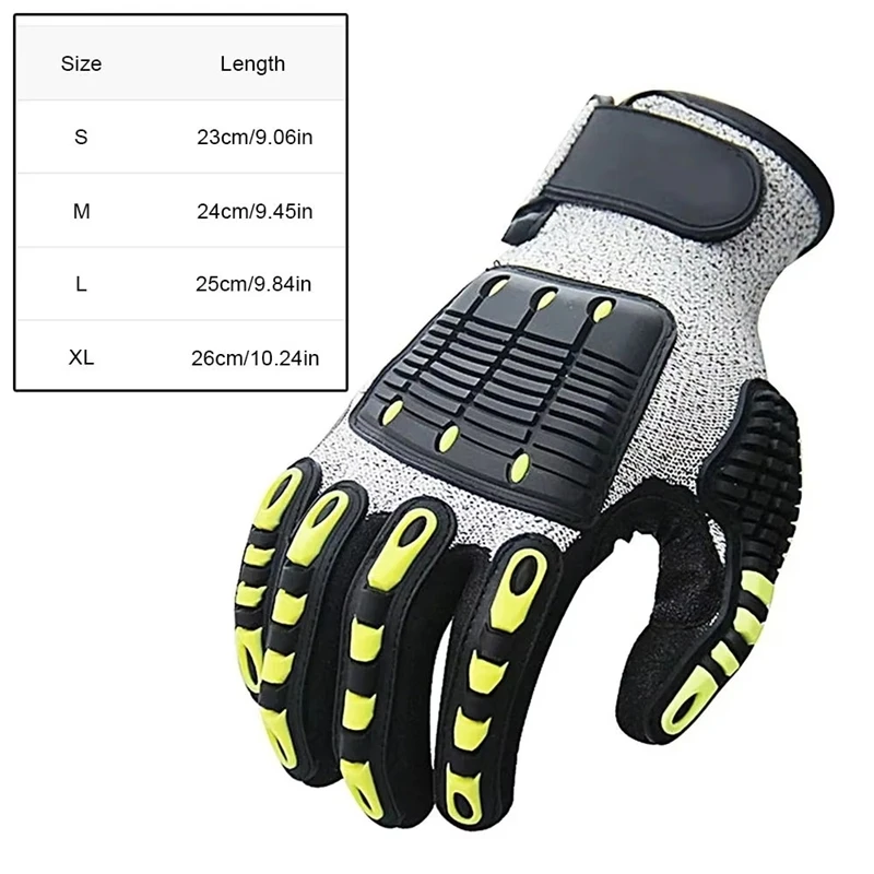 Essential Outdoor Construction Level 5 Cut-resistant Industrial Protective Gloves, Puncture-resistant, Durable Work Gloves