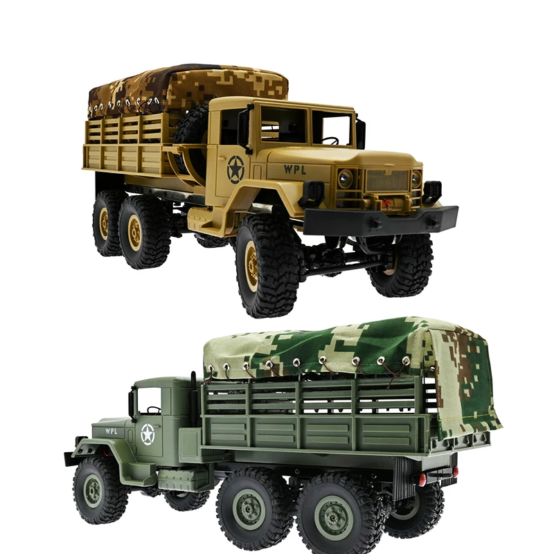 

Wpl Naughty Dragon B16 1 6wd Military Truck With Canvas Rc Car Climbing Remote Control Plaything Holiday Birthday Gift Boy