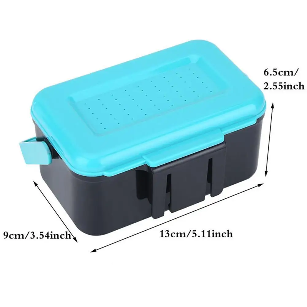 Portable Fishing Tackle Box With Carrying Handle Earthworm Bait Box 2 Compartment Lure Storage Case Fishing Gear Accessories