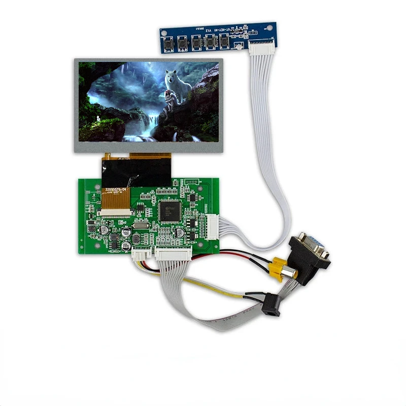 شاشة LCD أصلية 5 بوصة RGB AT050TN33 V.1 مع لوحة تحكم AV VGA 480*272 سطوع 350