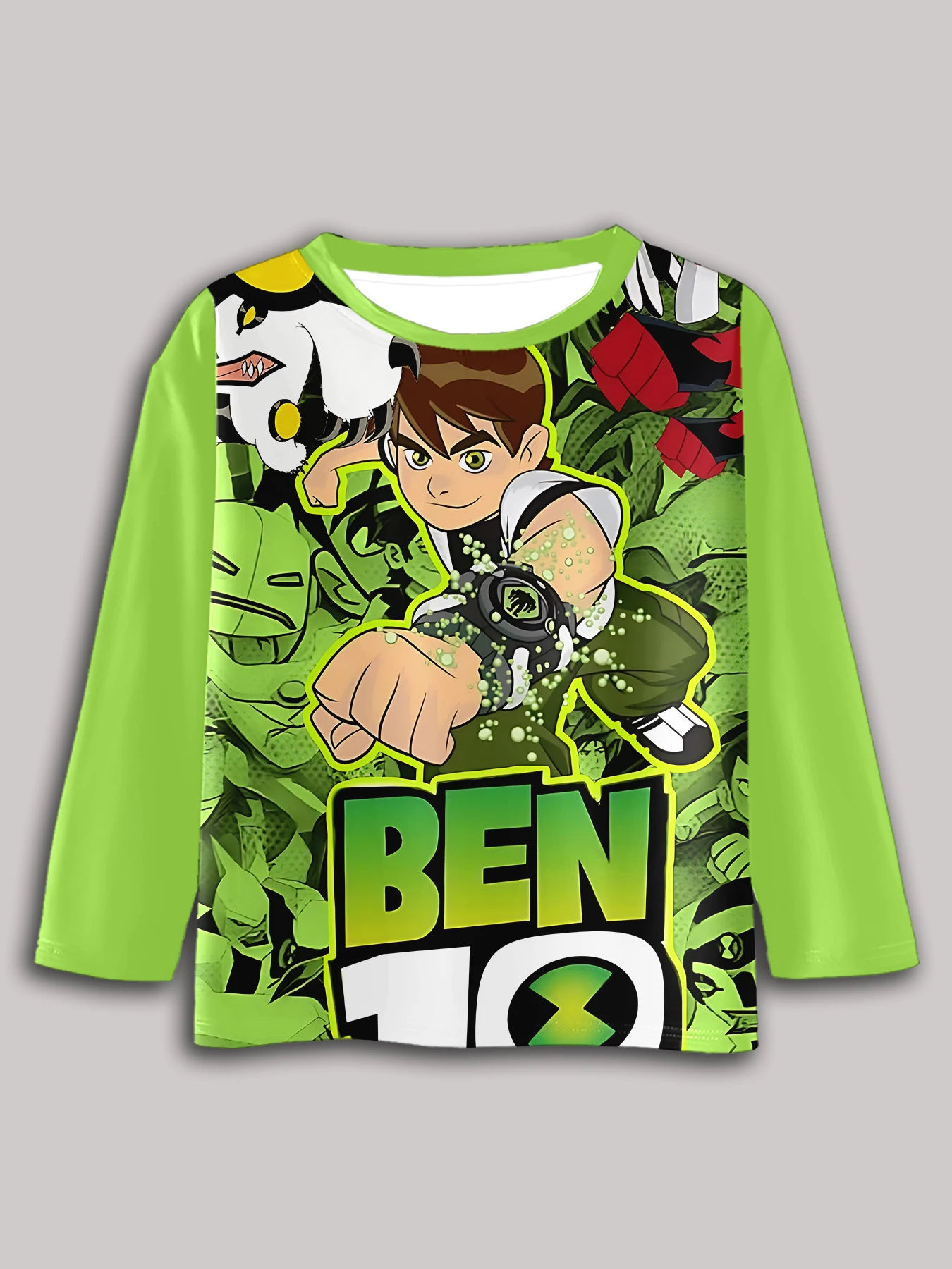 Ben 10 3D Print Children T-Shirt Long Sleeve Spring Fall Clothes Casual Round Neck Boys and Girls Tops