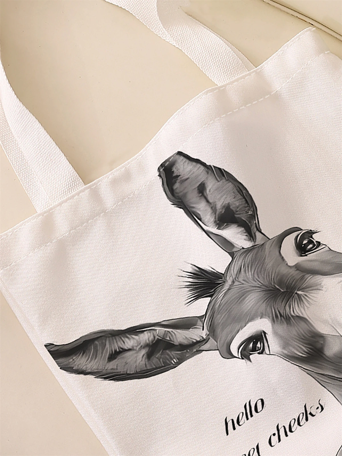 حقيبة يد كاجوال مطبوعة بنمط حمار، حقيبة ظهر عصرية قابلة لإعادة الاستخدام، حقيبة يد متعددة الوظائف، حقيبة تسوق قماشية