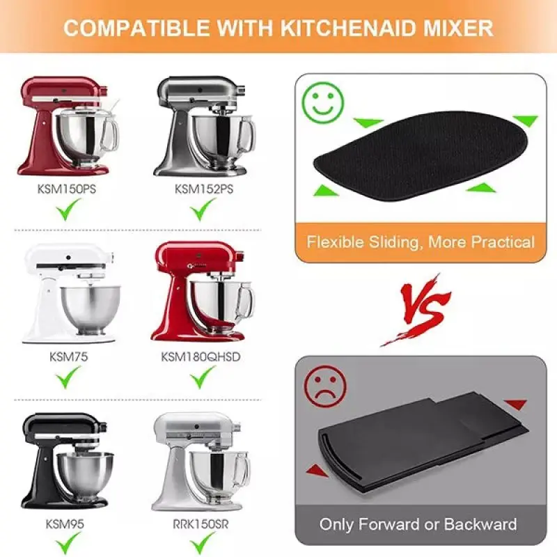 Kitchenaid Mixer Mover Artisan Stand Mixer blender Anti-Slip Pad Rubber  Pad for Countertop Kitchen Sliding Appliance Mats Slide