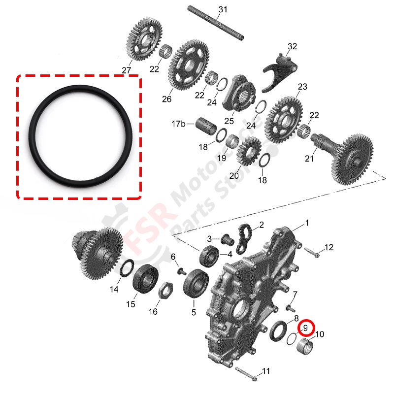 10PCS GEARBOX FKM O-RING,FOR SEA-DOO RXP RXT 4-TEC WAKE GTI GTX GTR FISH & CAN-AM SKI-DOO LYNX,P/N:420631612 420631610 420631615
