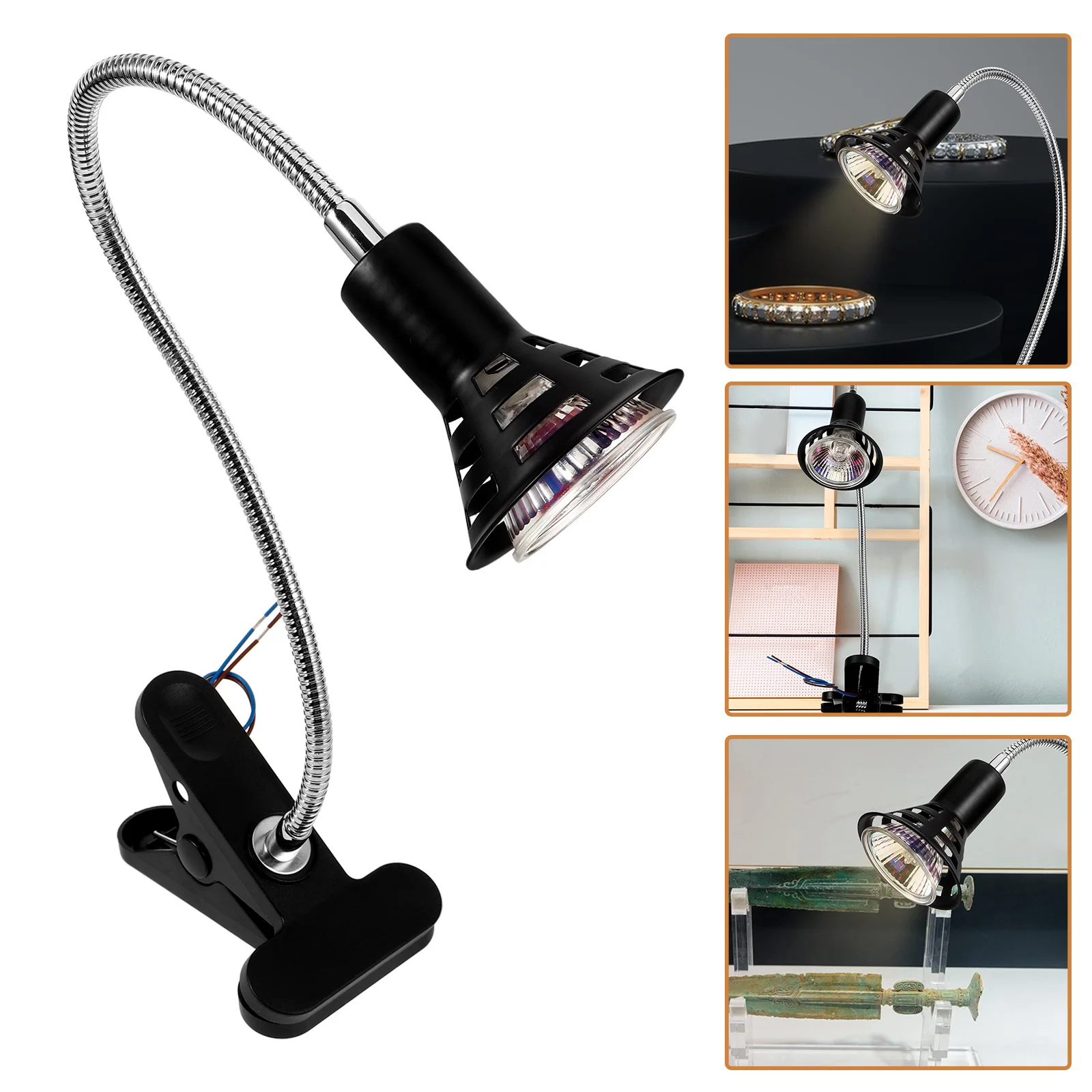 

Led Clamp Spotlight Flexible Gooseneck Lamp For Jewelry Display Cabinet Indoor Showcase Lighting Rotatable