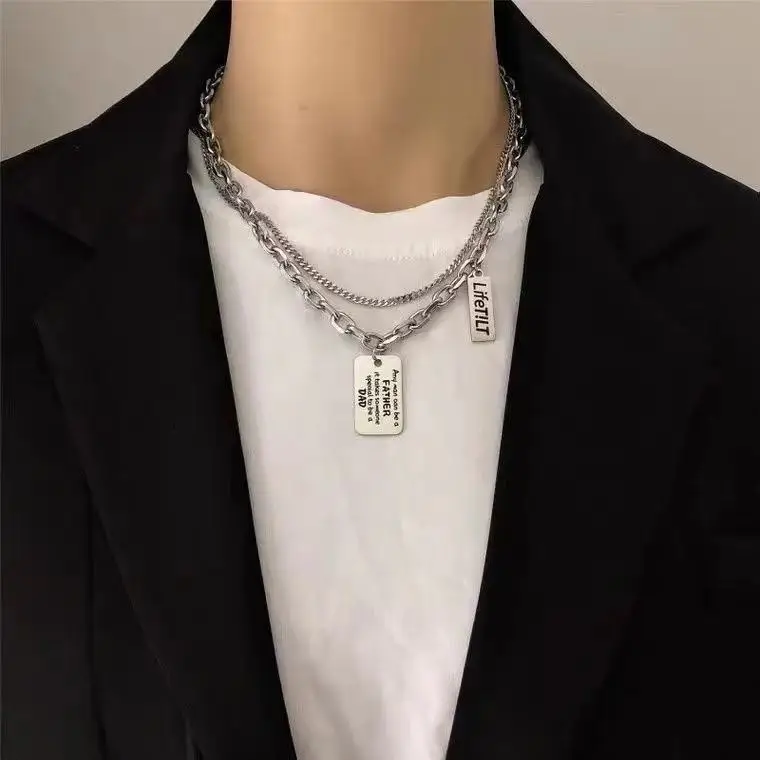 Punk Cross Star Natural Stone Beaded Necklace Goth Cross Chain Necklace Kpop Pendant Necklaces for Women Party Jewelry