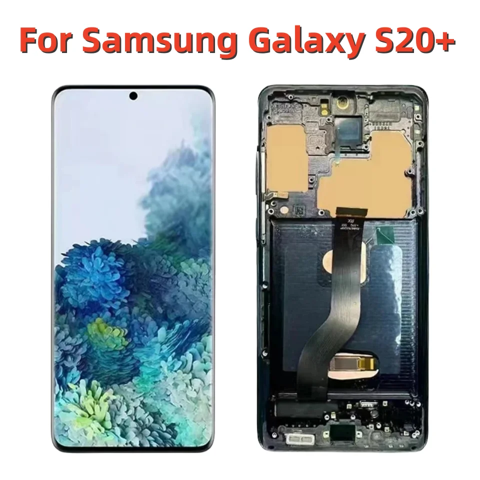 

6.7" Screen for AMOLED S20 Plus with Frame, for Samsung Galaxy S20+ G985 G985F Lcd Display Digital Touch Screen Replacement