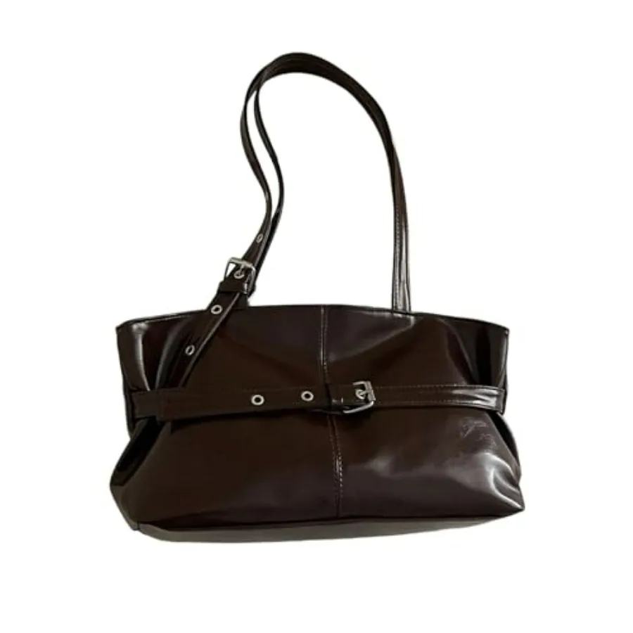 

SweatyRocks Shoulder Bag for Women Y2k Punk Top Handle Satchel Handbags with Belt Buckle