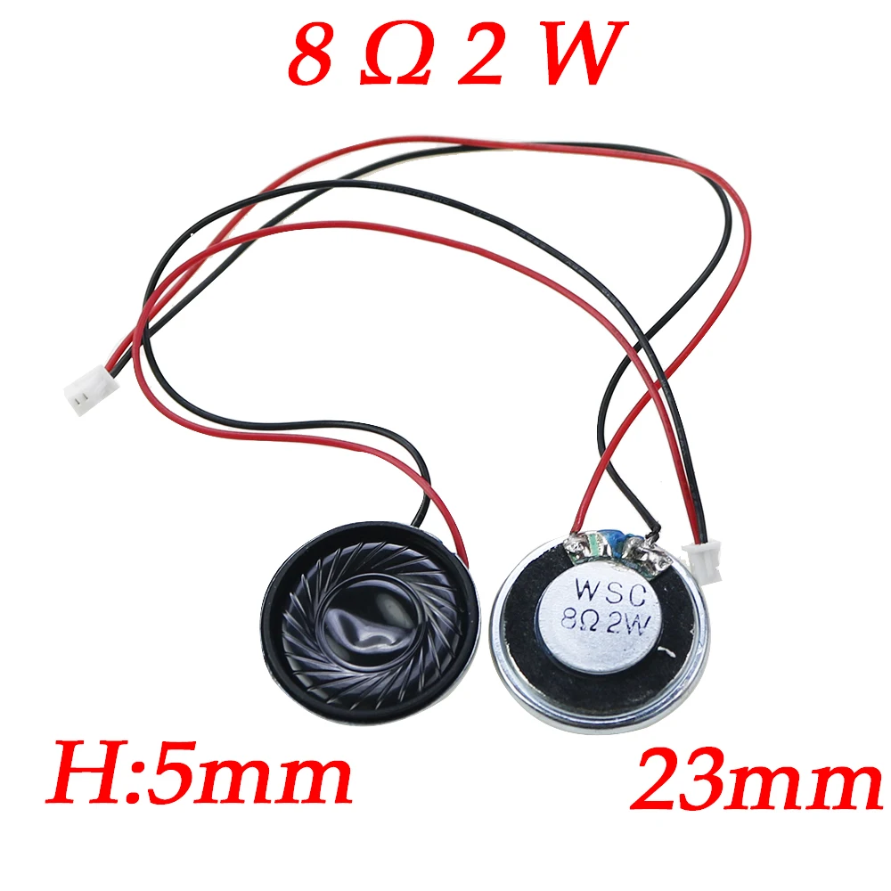 2pcs Ultra Thin Speaker 8 Ohms 2 Watts 2W 8R Diameter 36MM  With MX Wire 1.25 Terminal, Wire Length 15cm