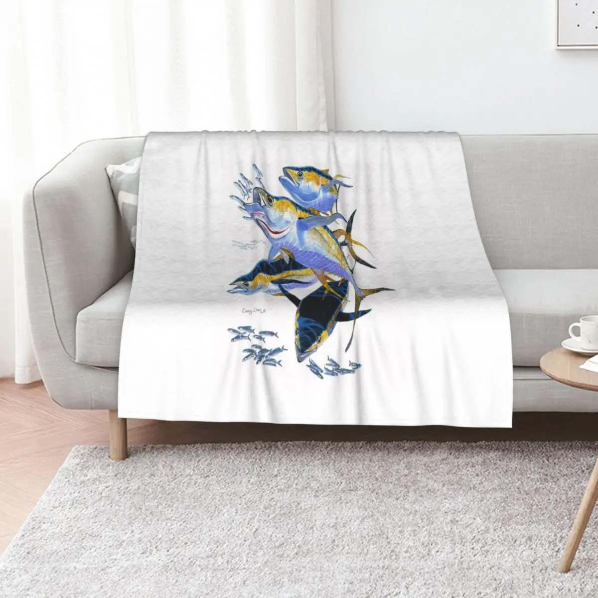 

Yellowfin tuna Throw Blanket Moving Weighted For Decorative Sofa Extra Large Throw Blankets