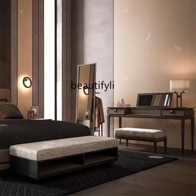 Modern Simple and Light Luxury Chinese Style Dressing Table Italian Solid Wood Designer Model Dressing Table