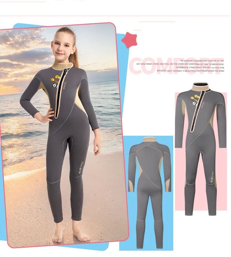 

2.5MM Girl Neoprene Full Body Outdoor Water Sports Beach Surf Swim WetSuit Long Sleeve Snorkeling Keep Warm Kayaking Diving Suit