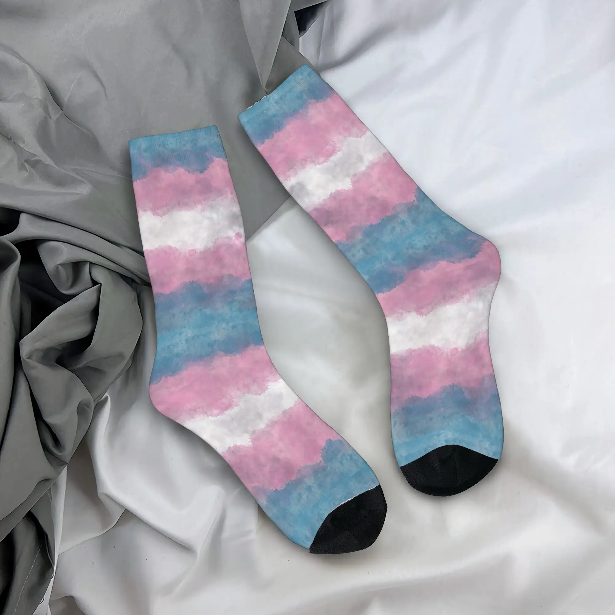 

All Seasons Crew Stockings Transgender Flag Lgbt Pride Socks Harajuku Hip Hop Long Socks Accessories for Men Women Gifts
