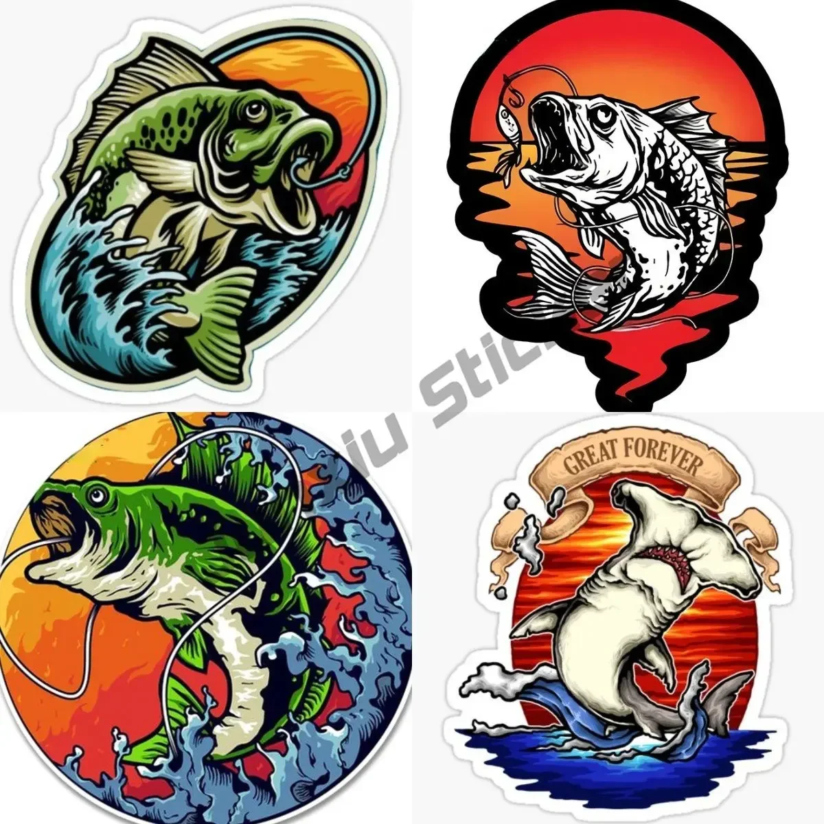 

Fishing Fish Car Stickers Decal Windshield Assessoires Waterproof Scratch-proof