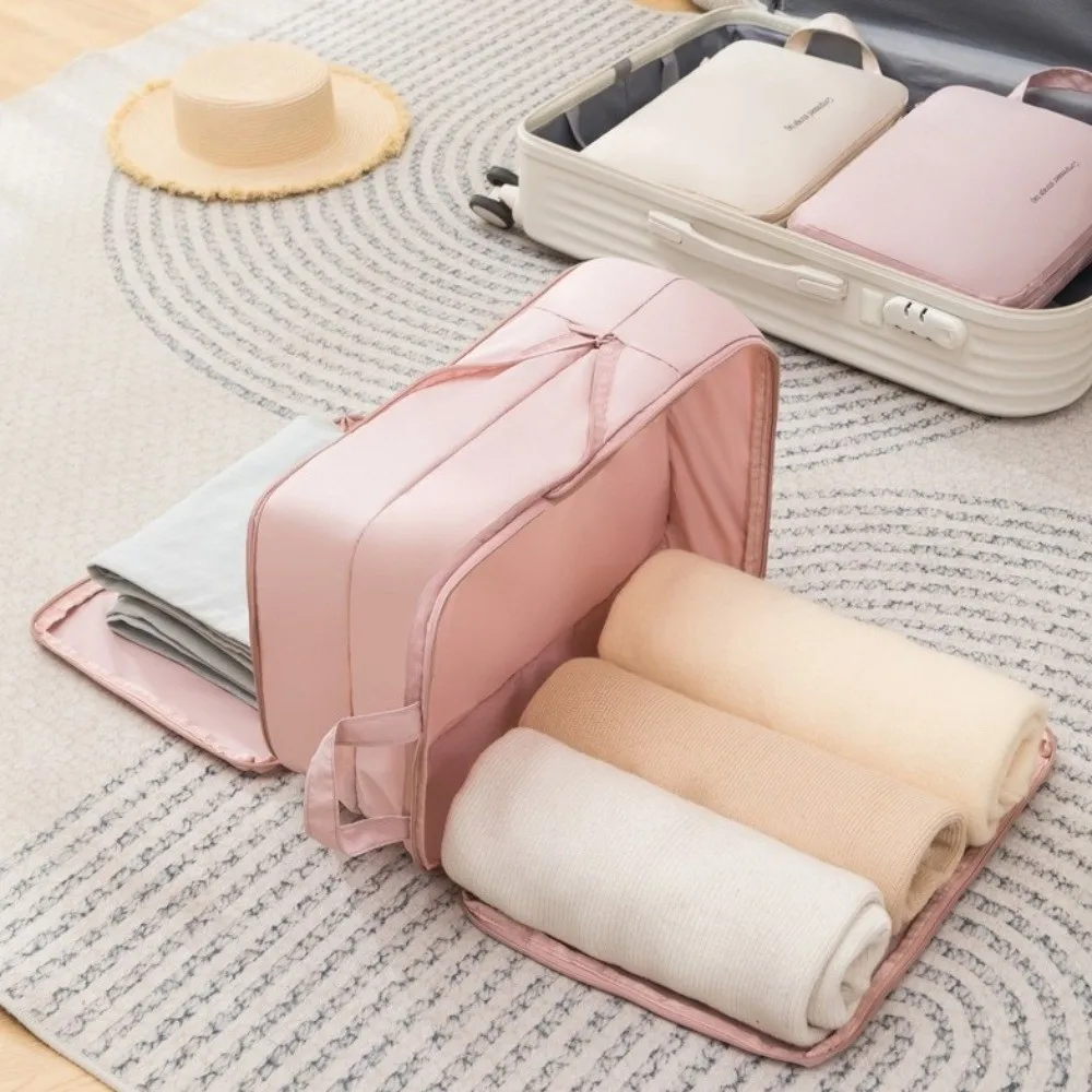 

Foldable Clothes Storage Bag Large Capacity Compression Down Jacket Storage Bag Space Saving with Zipper Travel Luggage Bag