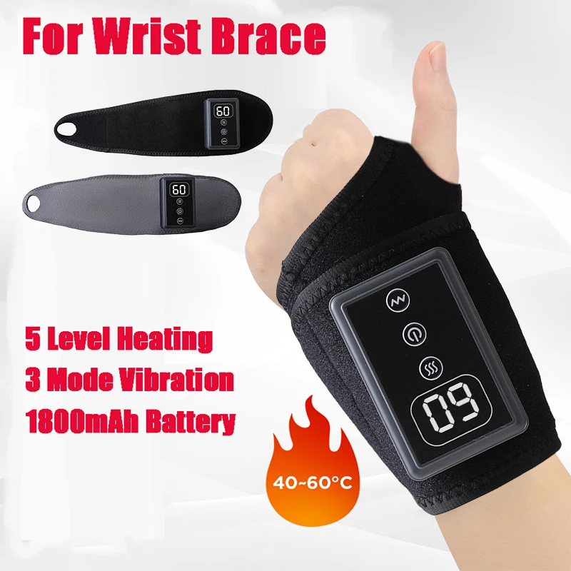 Bezprzewodowa opaska grzewcza na nadgarstek z funkcją masażu, bezprzewodowe ładowanie do łagodzenia bólu w zespole tunelu nadgarstka