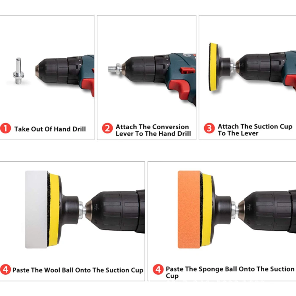 8/11/22 шт./компл. набор полировальных подушечек с резьбой 3/5/6/7 дюймов, комплект полировальных подушечек для ремонта автомобиля, полировщик автомобиля + адаптер для дрели, электроинструменты