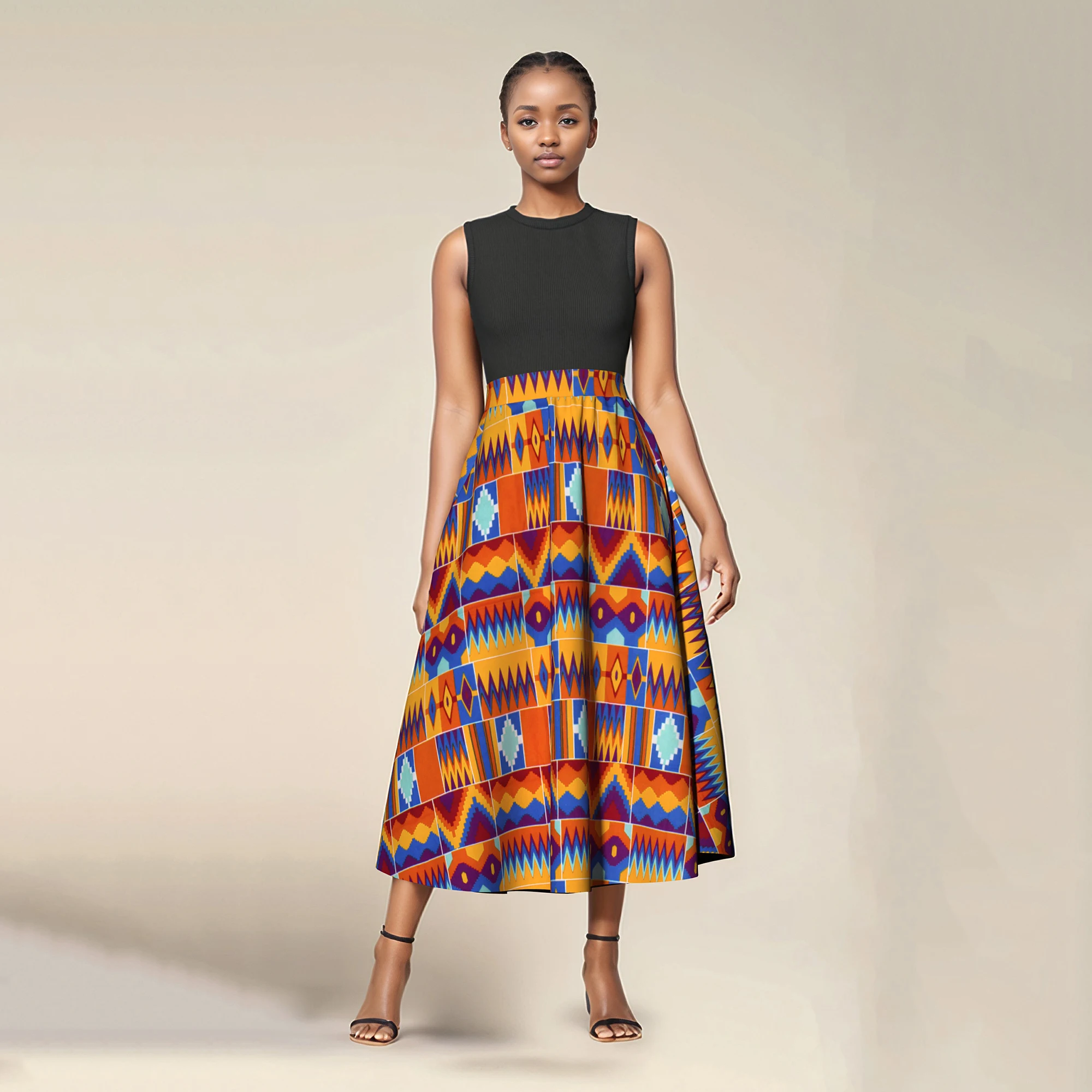 Weibliche Lange Maxi Rock für Frauen African Dashiki Drucken Hohe Taille Rock Damen Kausalen Traditionellen Ankara Rock WY820 – Detail 15