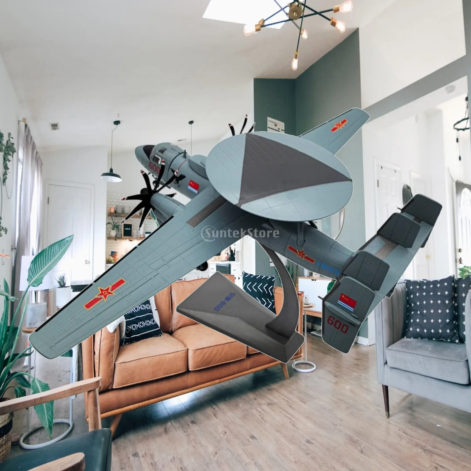 Alloy Early Warning Plane Replica 172 Scale KJ-600 Model Aircraft Collectible Display Decor for Desk