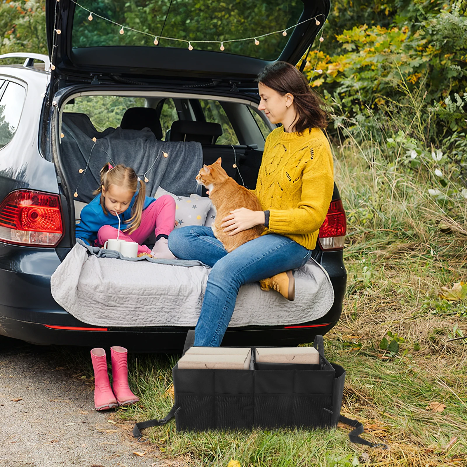 

Collapsible Foldable Car Trunk Storage Organizer Box Large Capacity Durable Polyester Car Suv Cargo Storage Organizer