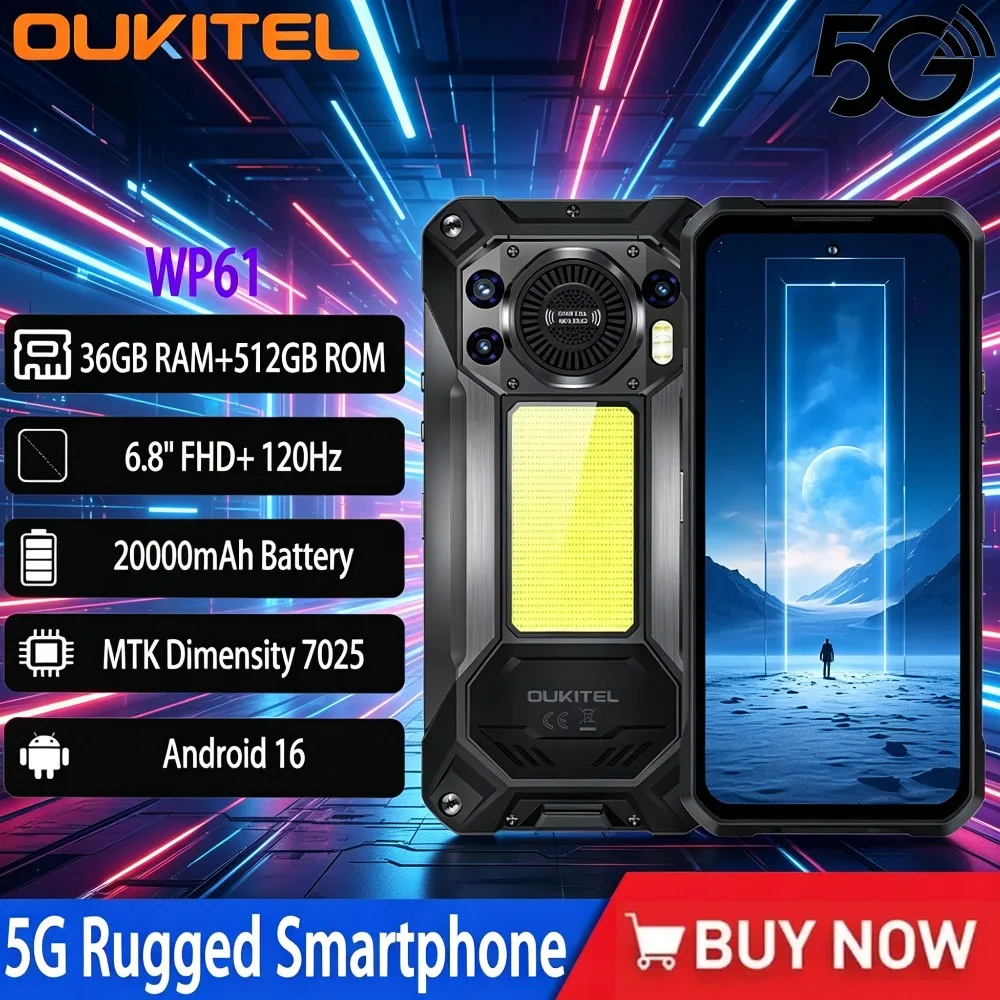 НОВИНКА Глобальная версия OUKITEL WP61 Защищенный смартфон 5G 6.8