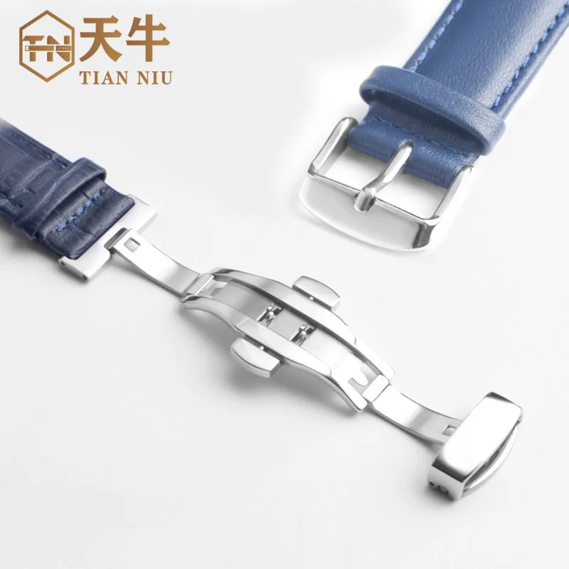 16mm 18mm 20mm blue cow-hide watch strap For Longines Corolla Renault Rossini leather strap bracelet for men womem\'s watch belt