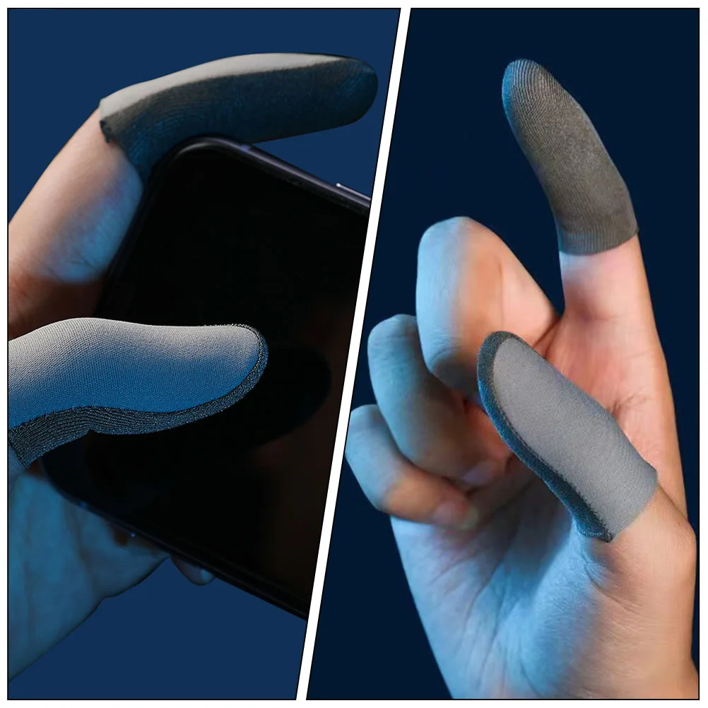 

2 Pairs Anti-slip Finger Cots for Gaming Phone Touch Screen Thumb Protectors Sweat-resistant Sleeve Gaming Supplies