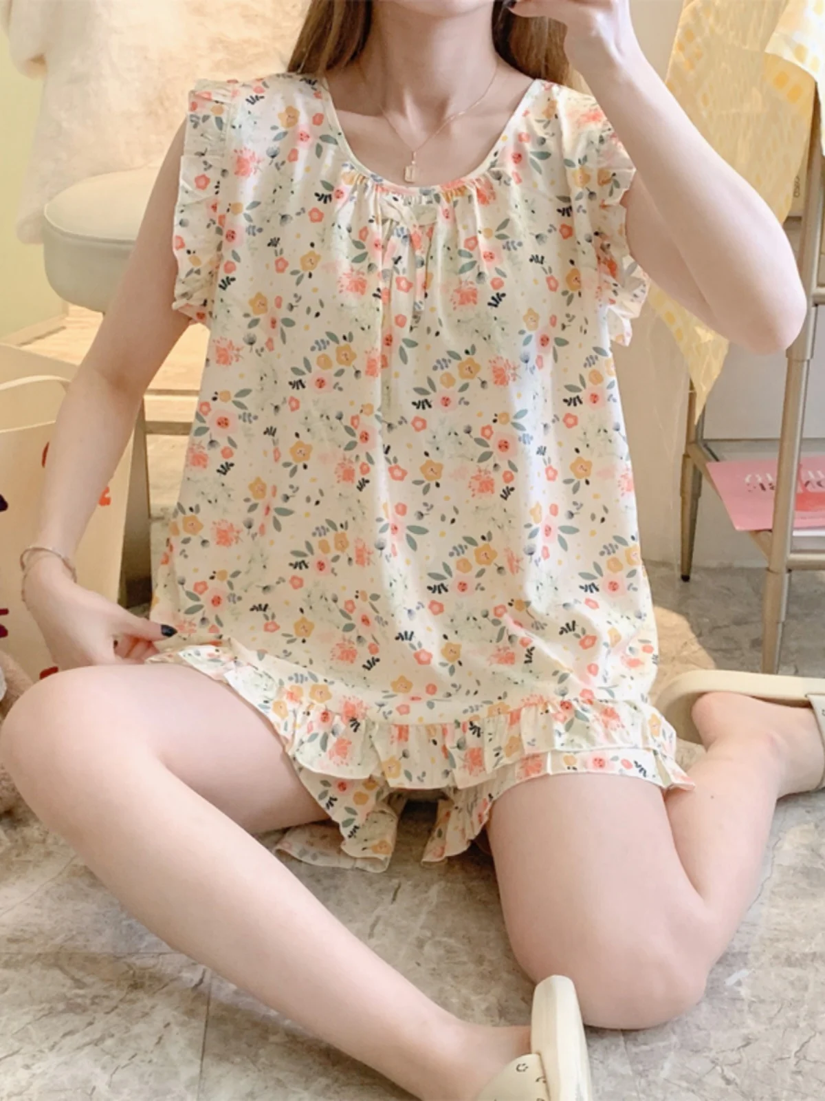 

Summer Thin Cotton Silk ort Sve orts Women's Spwear Set Loose Fit Home Clothes Easy to Wear Outdoor Casual Sle