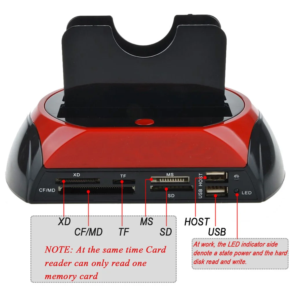 Dual Port Usb 2 0 Hub Hard Drive Docking Station For Desktop With Led Indicator Offline Cloning Multi Function Hdd