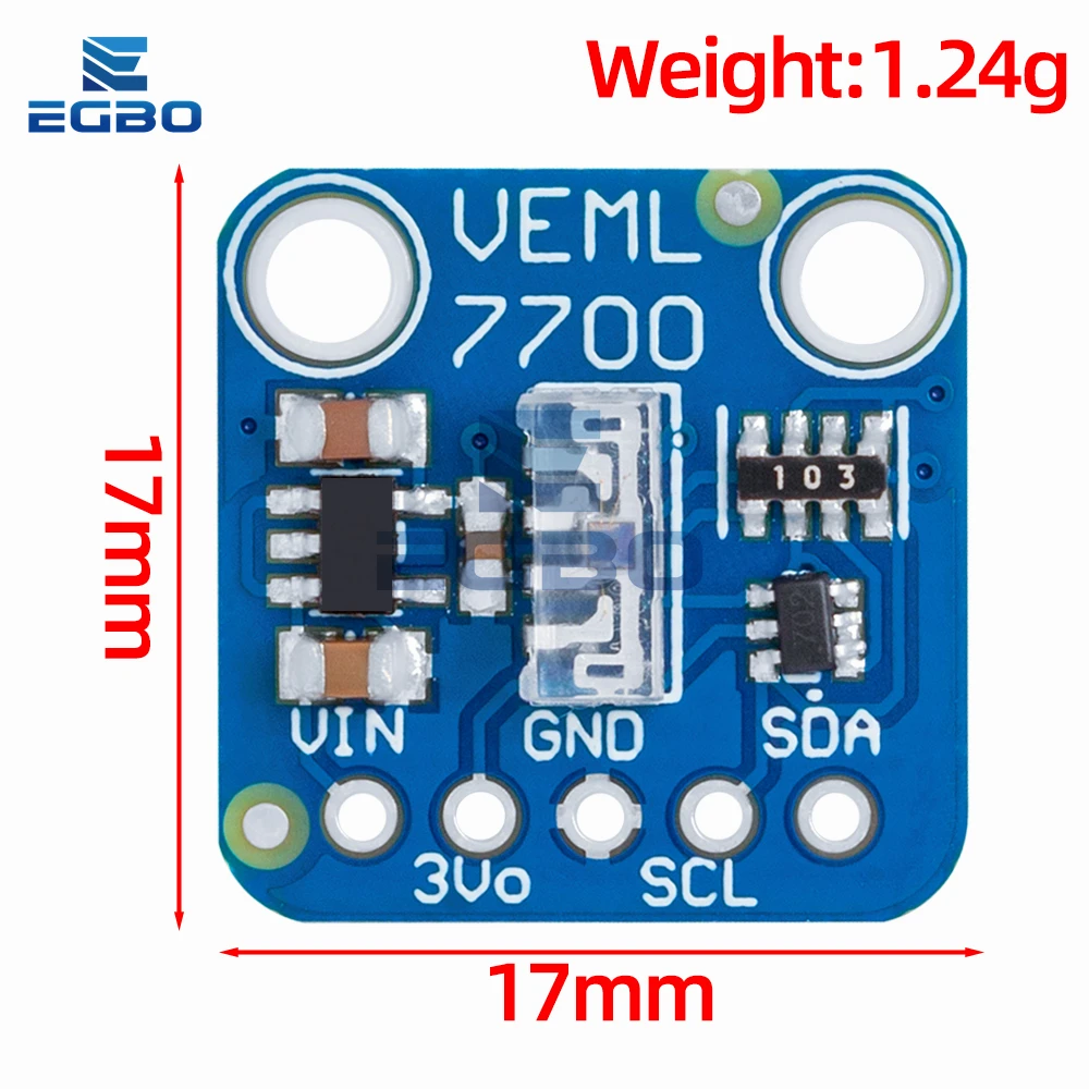 Módulo Sensor de luz ambiental VEML7700, placa de Sensor de medición de luz Lux de 120k, interfaz I2C IIC para Arduino Raspberry Pi, 1 ~ 4 Uds.