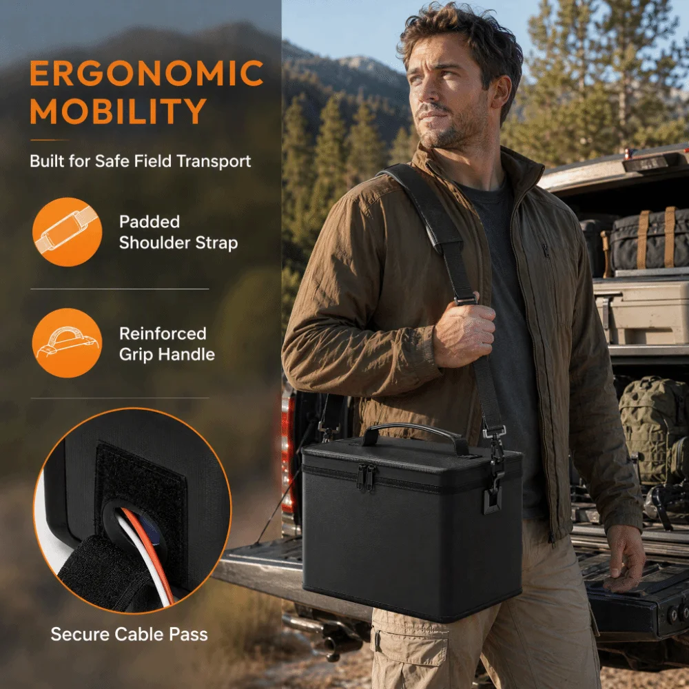 Portable Folding Lipo Safety Bag Waterproof Explosion-Proof Battery Safe Guard Pouch Double Zipper Top Handle