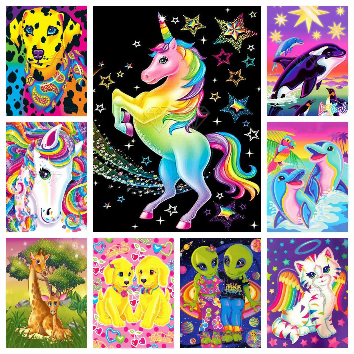 5D DIY Diamant Malerei Kit Tier Einhorn Katze Delphin Tiger voller Runde Diamant Mosaik Stickerei Kreuzstich Wohnkultur