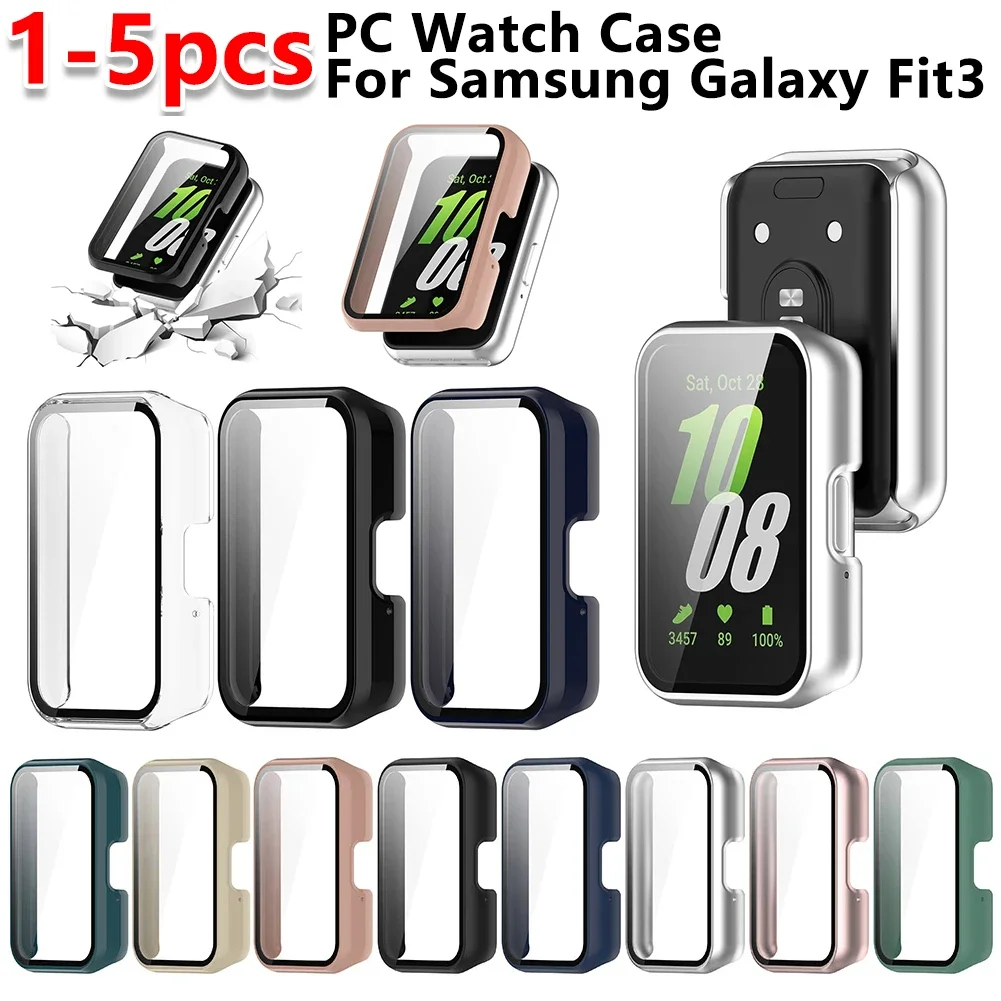 

Чехол для часов Samsung Galaxy Fit 3 SM-R390, ультра-чехол из закаленного стекла для ПК, защитная пленка для экрана, защита от царапин, полное покрытие, чехол для часов