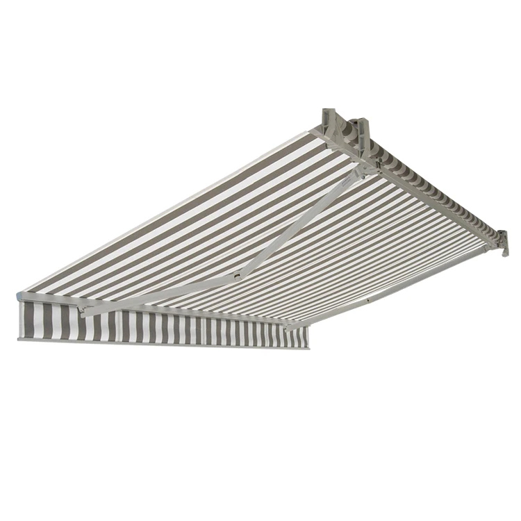 Outdoor Motorized Sunshade Retractable Awnings Folding Arm Awnings With LED Retractable Awning