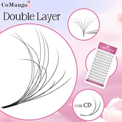 12Rows Double Layers Pointy Base Premade Fans Eyelashes Extension 6D Fluffy Premium False Mink Individual Lash Suit for Salon