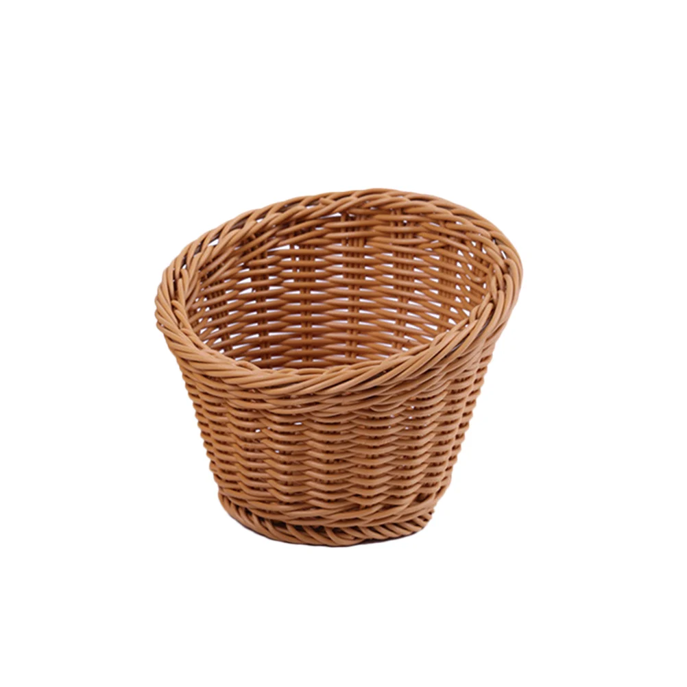 

Simulated Rattan Braided Basket Storage Vegetable Fruit Container Plastic Home Party Banquet Picnic Gift Storage Box
