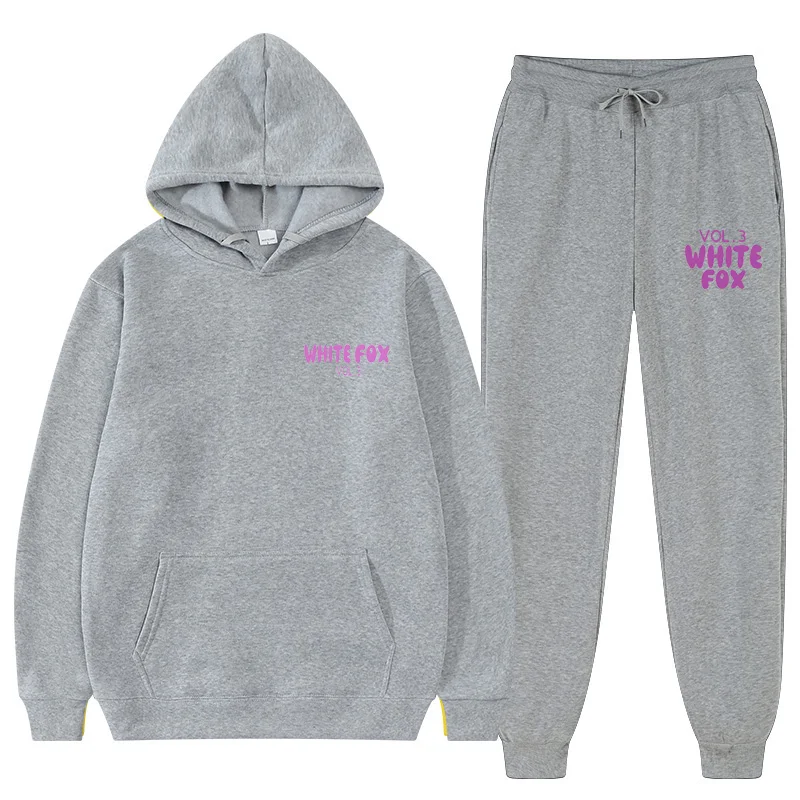 Sport bekleidungs anzüge für Männer und Frauen Sport oberteile Herren hosen anzüge zweiteilige Anzüge mit hochwertigen Hoodies White fox Anzügen