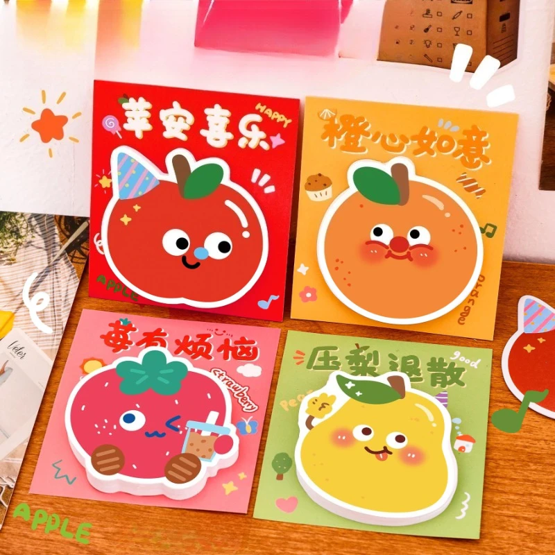 

Офисные школьные принадлежности, милые вдохновляющие фруктовые тексты, мультяшные высоко выглядящие сообщения, заметка N раз, милый кавайный канцелярский блокнот