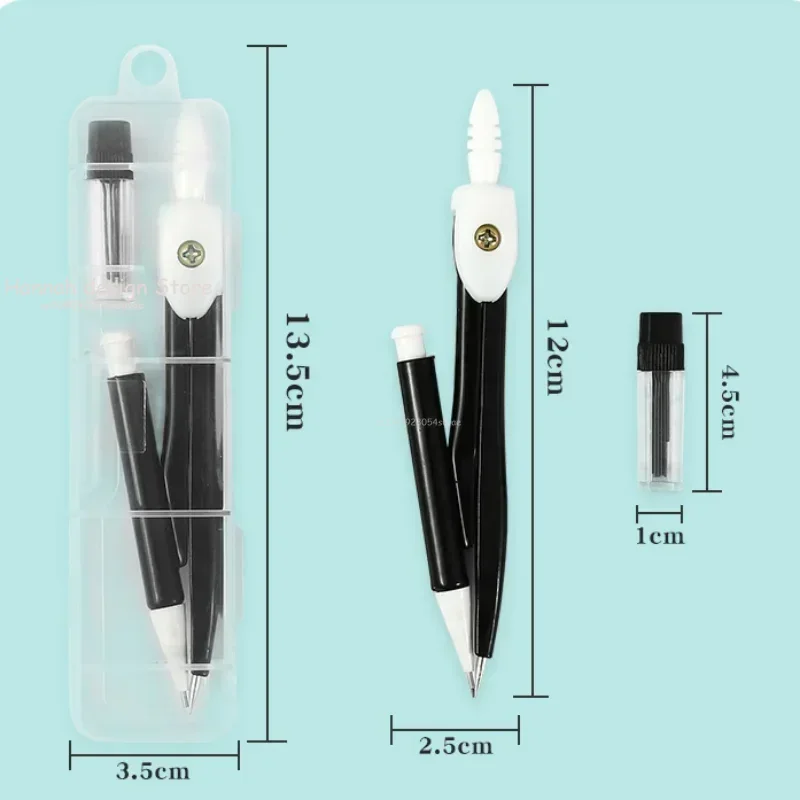 Bússola de desenho em aço inoxidável, ferramentas geométricas matemáticas para círculos, material escolar, papelaria para estudantes, bússola de desenho