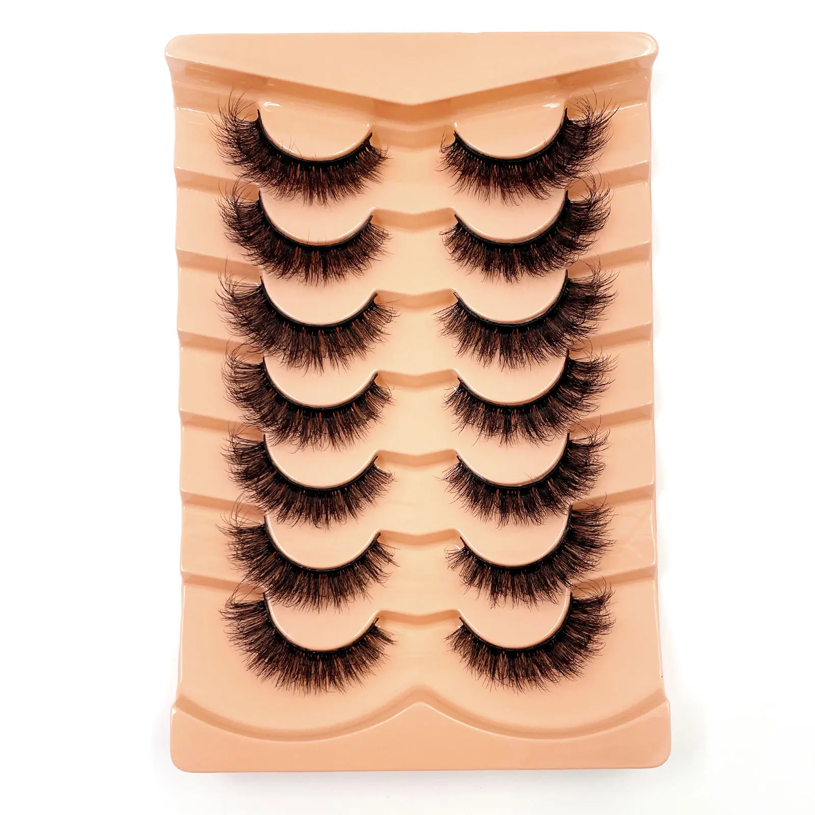 Neue 7 Paar Dicke, 3D-Simulierte Nerzfell-Falschwimpern Kurze, Dramatische Falschwimpern Großhandel Komplette Linie Falsche Wimpern – Detail 15