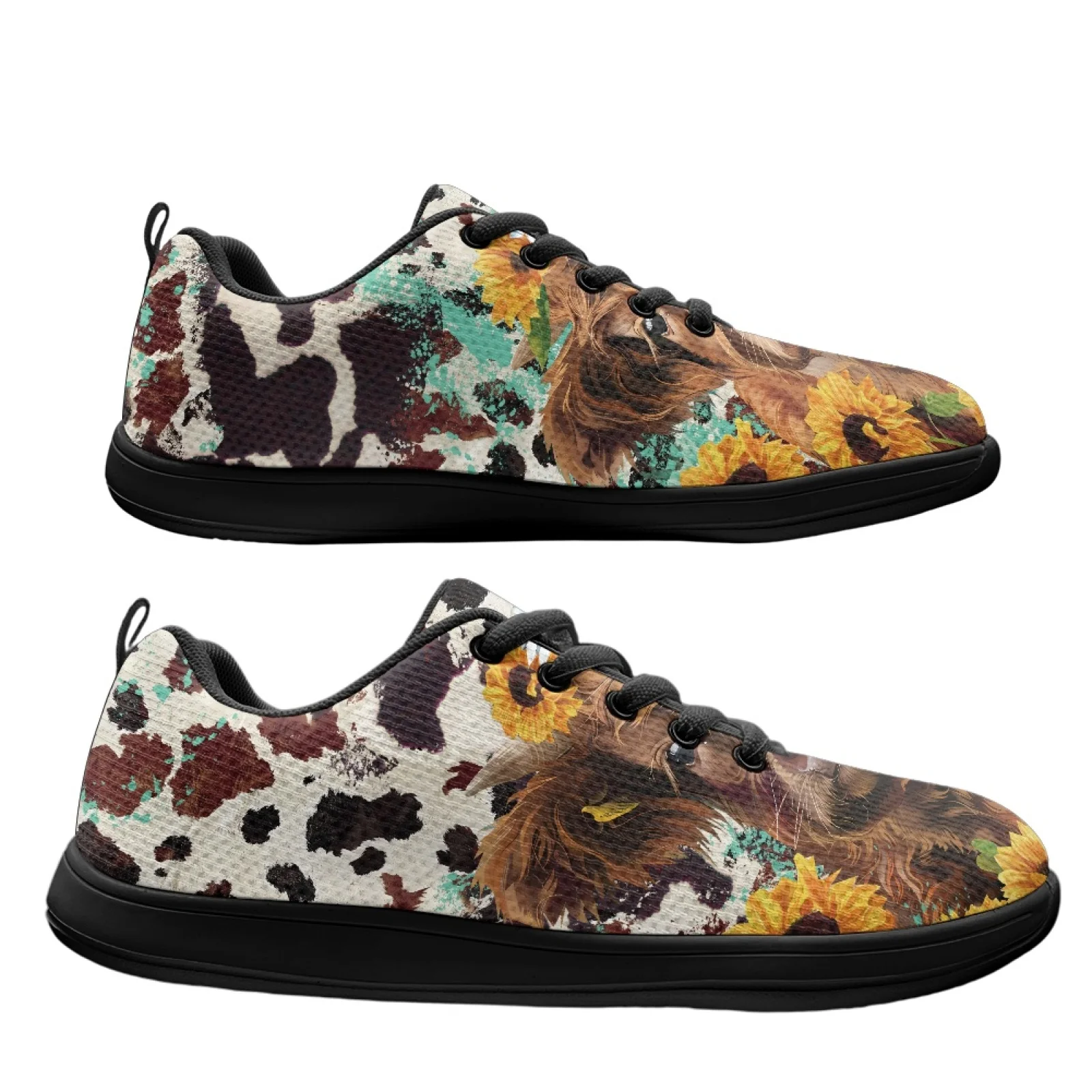 PENSTROLL Cow Lace-Up Wide Width Sneakers for Men Mesh & EVA Walking Shoes Backless Tennis Sneakers