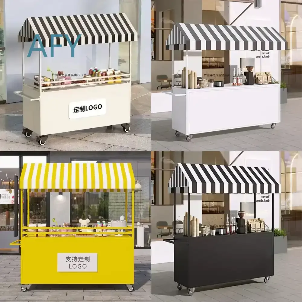 Outdoor Food Carts for Street Vendors Night Market Stalls Mobile Food Trucks Commercial Food Service Carts Portable Market