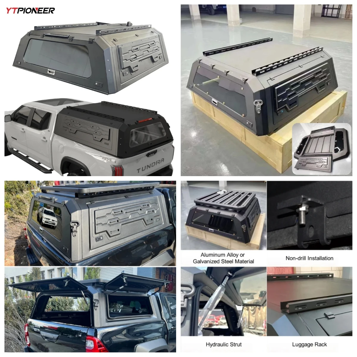 

Hot Sale 5.5ft 6.5 Foot Pickup Bed Topper Truck Camper Shell Aluminum Canopy for 2023 2025 2026 Tundra Double Cab