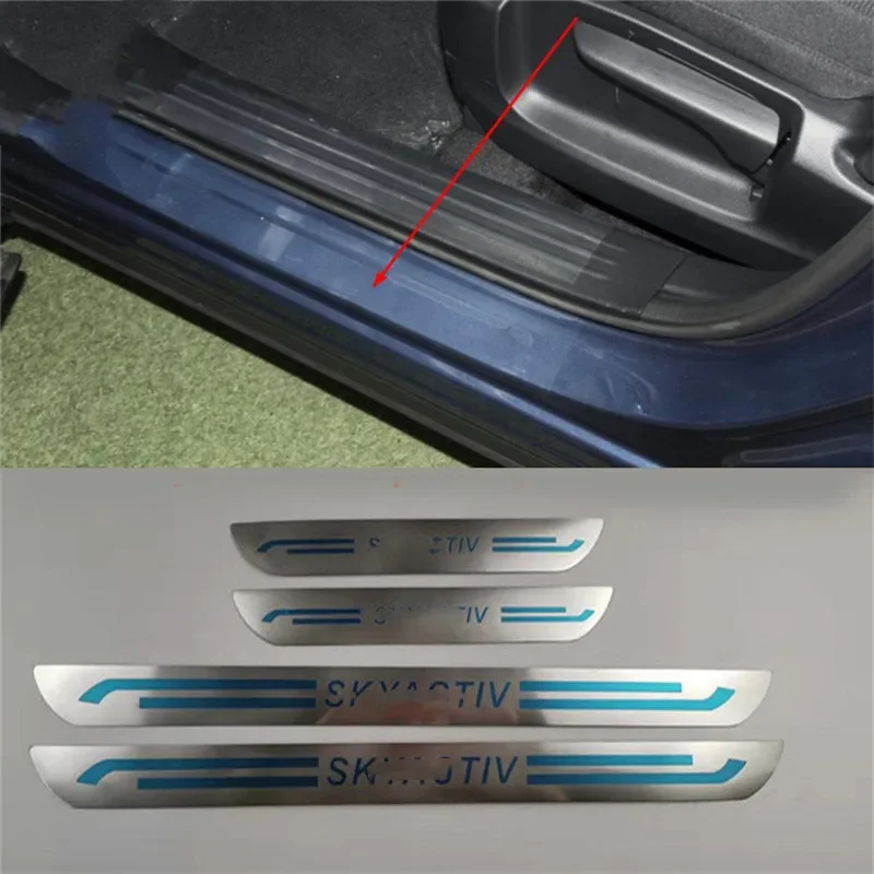 For Mazda 3 AXELA Mazda 6 ATENZA 2007-2021 stainless steel Ultra-thin threshold guard Welcome pedal anti-scratch car accessories