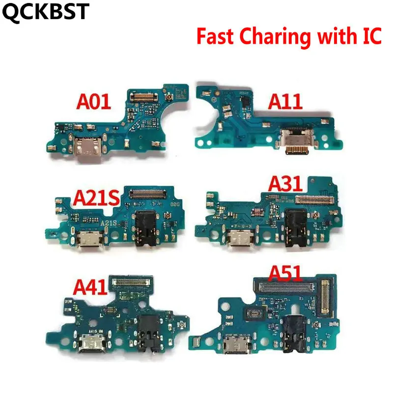 USB Charging Port Connector Board Parts Flex Cable With Microphone Mic For Samsung A01 A11 A21 A21S A31 A51 A71 M11 M21 M31 A40s