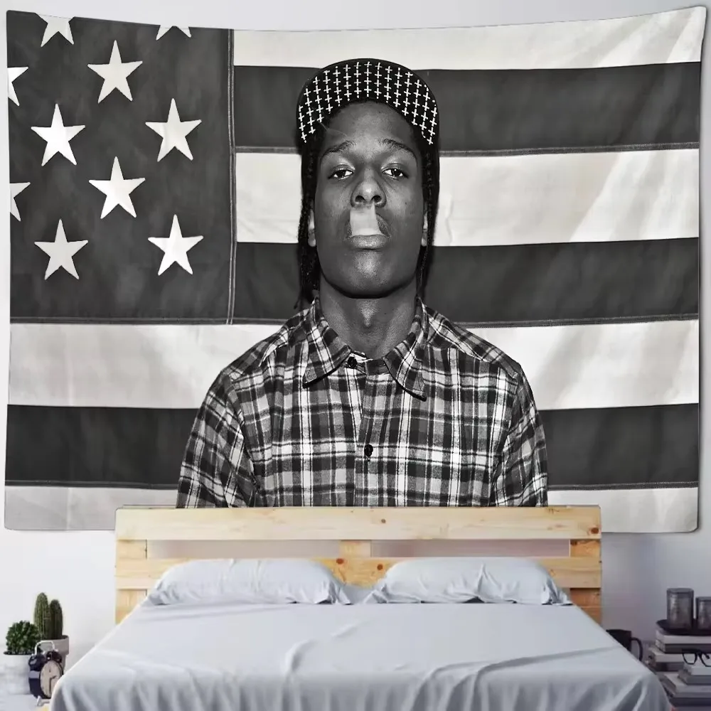 A-Asap R-Rocky Testing Tapestry, Rapper Wall Hanging Background Cloth for Bedroom Room Aesthetic Party Decor Gift