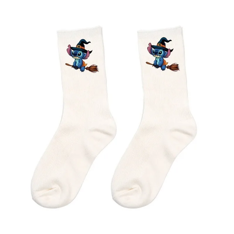 Calzini Disney Stitch Calzini per bambini adulti in cotone traspirante morbido e confortevole stile medio per studenti di Halloween Quattro stagioni