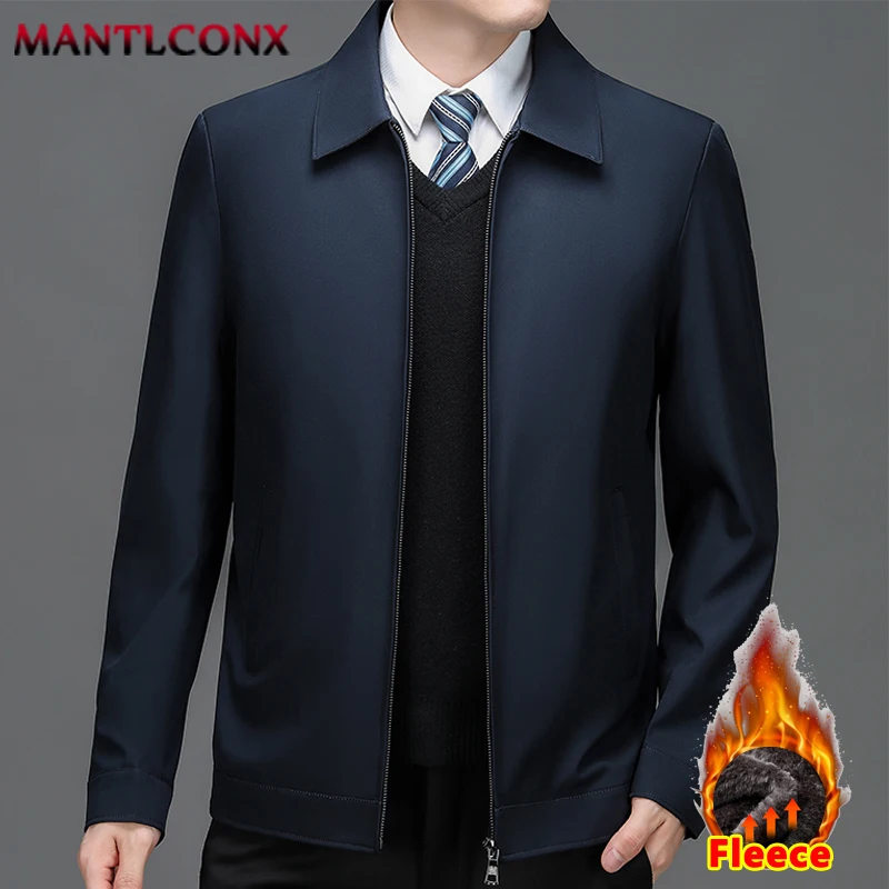 Turn-down Collar Blazer Men\'s Winter Jacket Coats Casual Solid Color Jackets Men Business Jacket Brand Windbreak Coat Autumn New