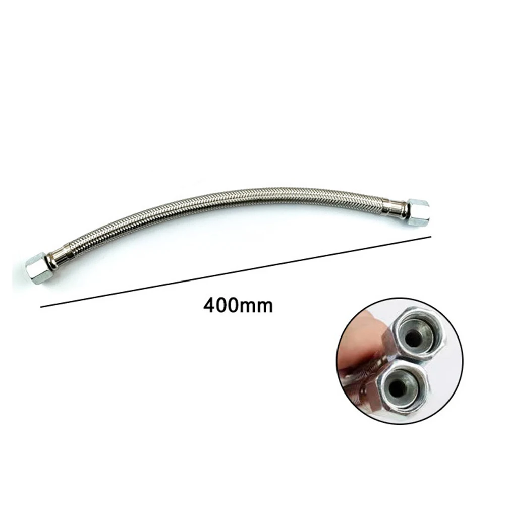 Intake Air Compressor Tube 400mm Long Air Compressor Intake Tube Stainless Steel Hose Replacement with Check Valve